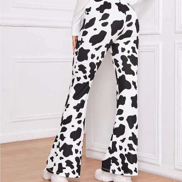 NWT SOLY HUX High Waisted Flare Leggings Cow Print - Size S - Picture 2 of 5
